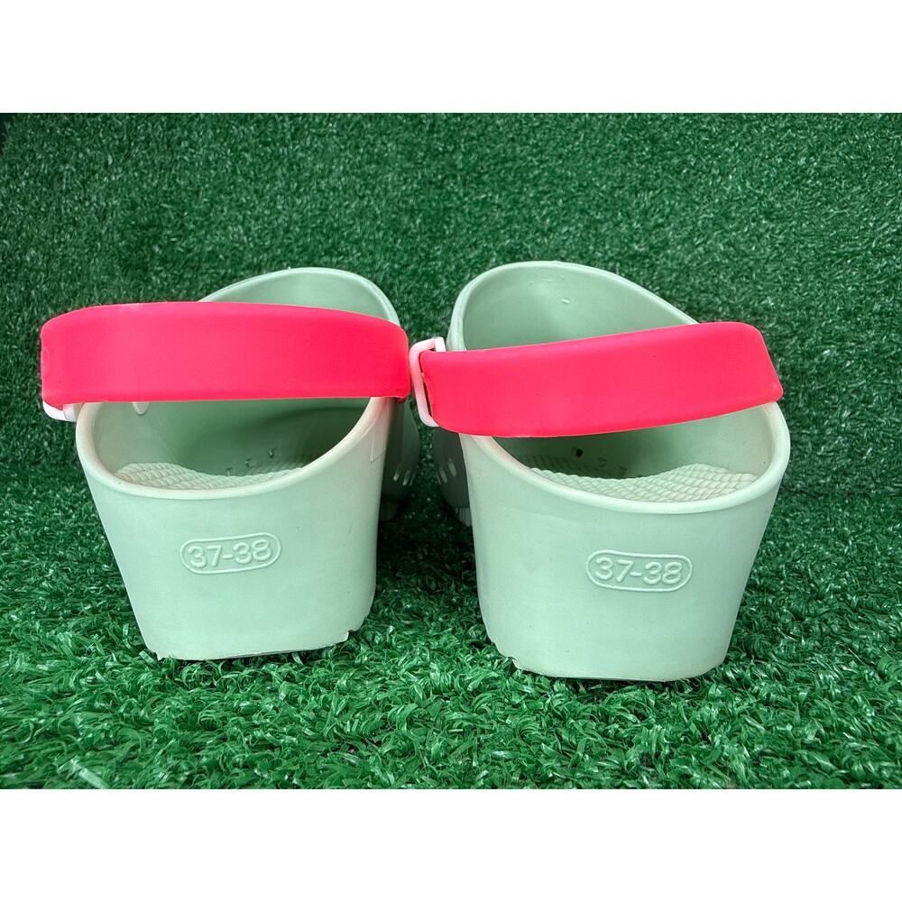 Calzuro Bihos Nursing Clogs Pistachio Green Pink Strap 37-38 EU W 8-8.5 - Picture 5 of 8
